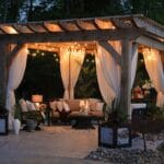 photo of gazebo with lights